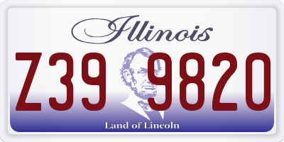 IL license plate Z399820