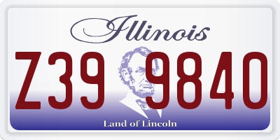 IL license plate Z399840