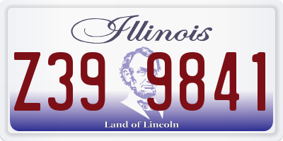 IL license plate Z399841