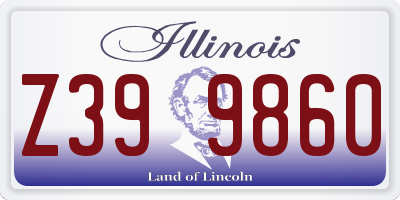 IL license plate Z399860