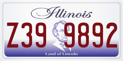 IL license plate Z399892