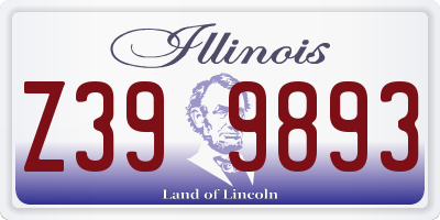 IL license plate Z399893