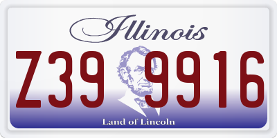 IL license plate Z399916