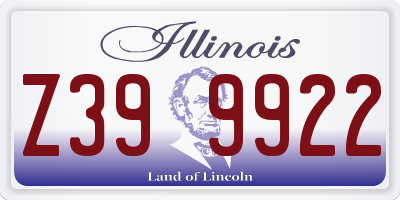 IL license plate Z399922