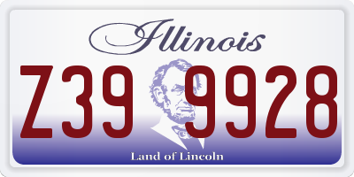 IL license plate Z399928