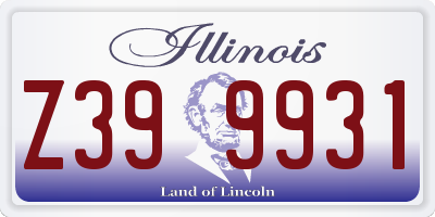 IL license plate Z399931