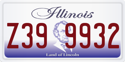IL license plate Z399932