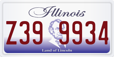IL license plate Z399934