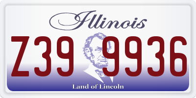 IL license plate Z399936