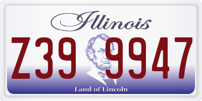 IL license plate Z399947