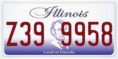 IL license plate Z399958