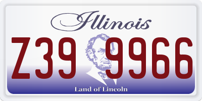 IL license plate Z399966