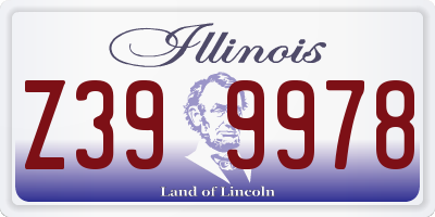IL license plate Z399978