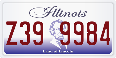 IL license plate Z399984