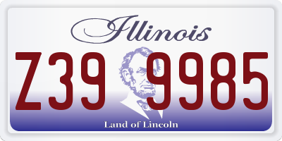 IL license plate Z399985