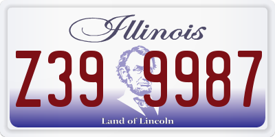 IL license plate Z399987