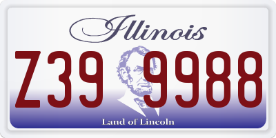 IL license plate Z399988