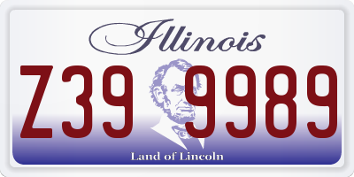 IL license plate Z399989