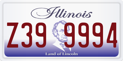 IL license plate Z399994