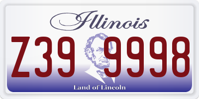 IL license plate Z399998