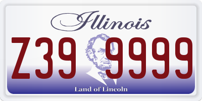 IL license plate Z399999