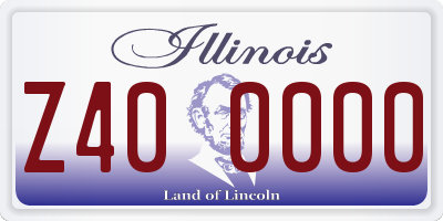 IL license plate Z400000