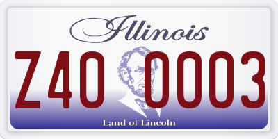 IL license plate Z400003