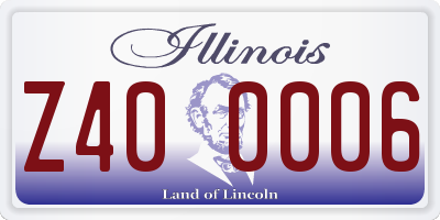 IL license plate Z400006