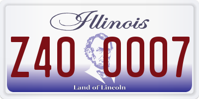 IL license plate Z400007