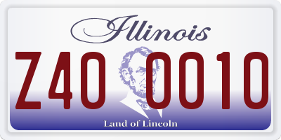 IL license plate Z400010