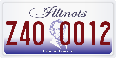 IL license plate Z400012
