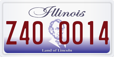 IL license plate Z400014