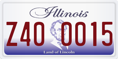 IL license plate Z400015