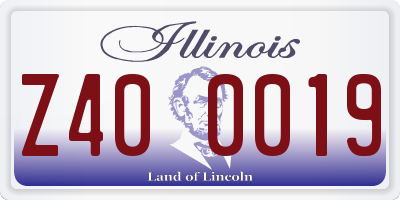 IL license plate Z400019