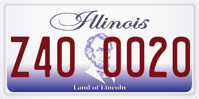 IL license plate Z400020