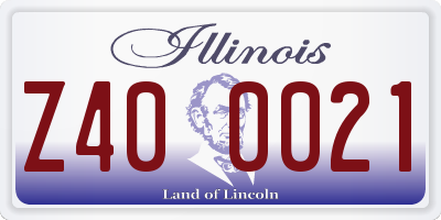 IL license plate Z400021