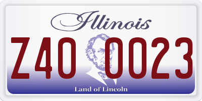 IL license plate Z400023