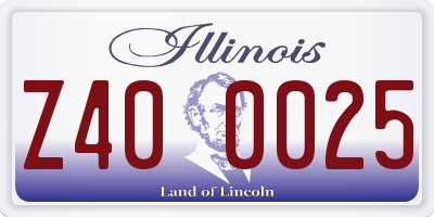 IL license plate Z400025