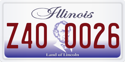 IL license plate Z400026