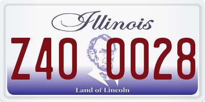 IL license plate Z400028