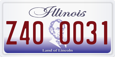 IL license plate Z400031