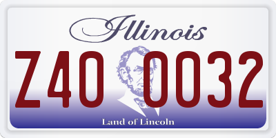 IL license plate Z400032