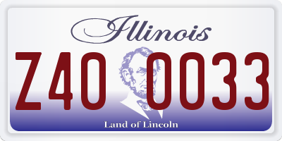 IL license plate Z400033
