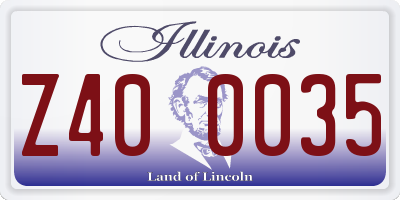 IL license plate Z400035