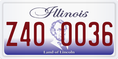 IL license plate Z400036