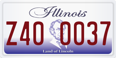 IL license plate Z400037