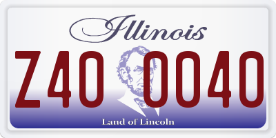 IL license plate Z400040