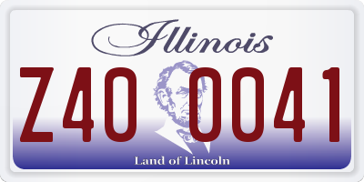 IL license plate Z400041