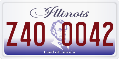 IL license plate Z400042