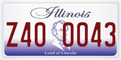 IL license plate Z400043